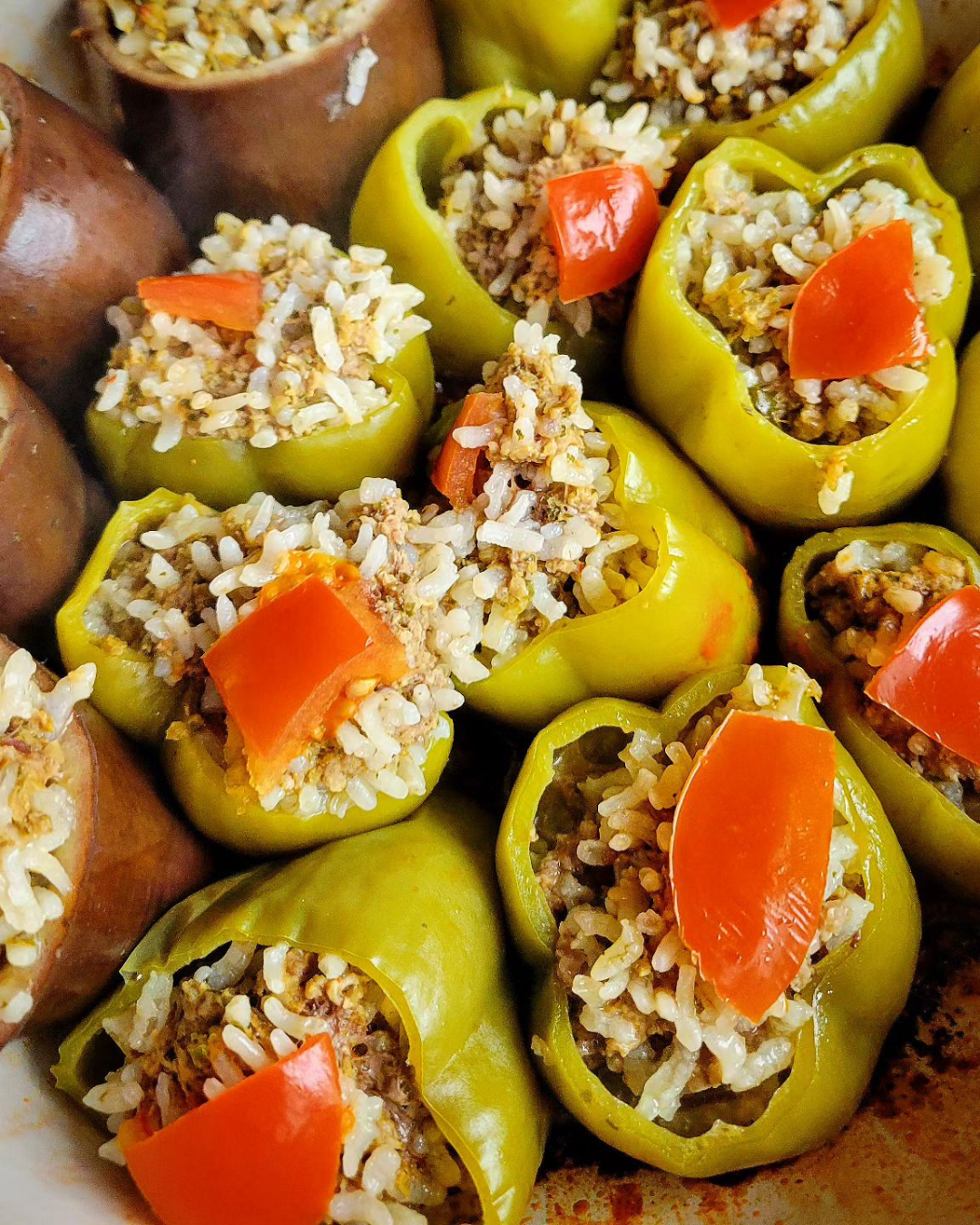 Turkish Stuffed Green Peppers (Dolma)