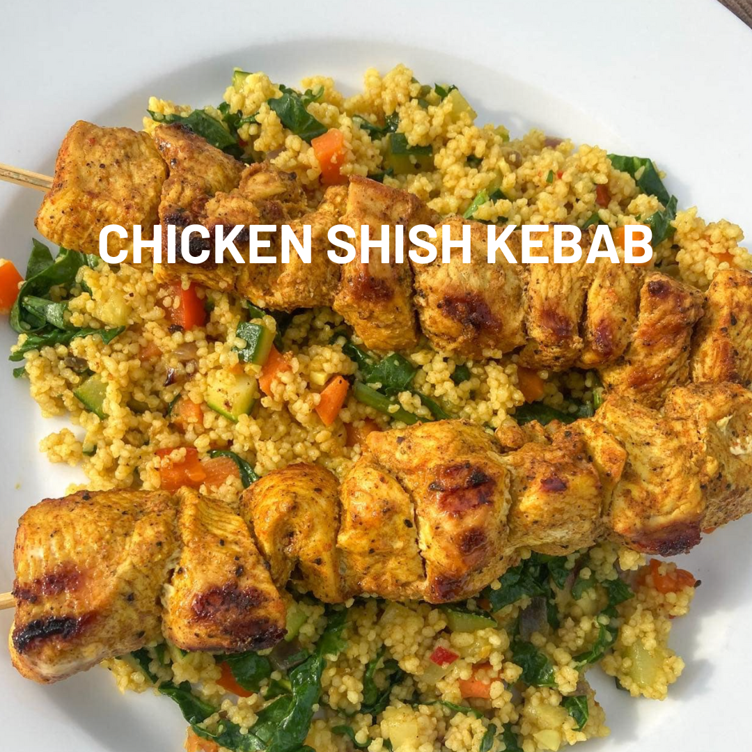 Turkish Couscous with Shish Kebab: A Burst of Flavour and Colour!